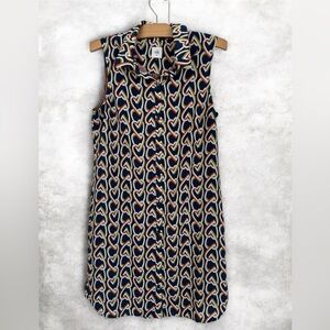 Cabi Sleeveless Heart Pattern Shirt Dress Size M